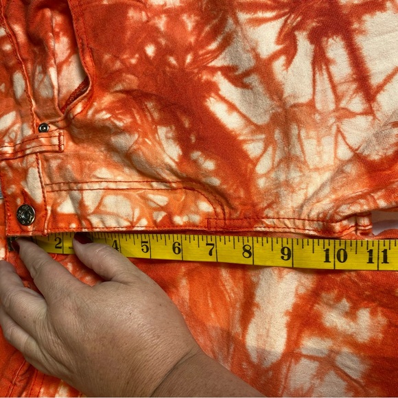 DG2 by Diane Gilman Jeans Stretch Orange Tie Dye Boho Hippie Sz 8 - Picture 6 of 8